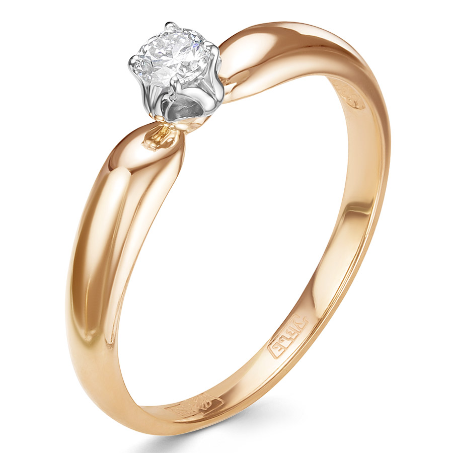 Кольцо, золото, бриллиант, 01-0728